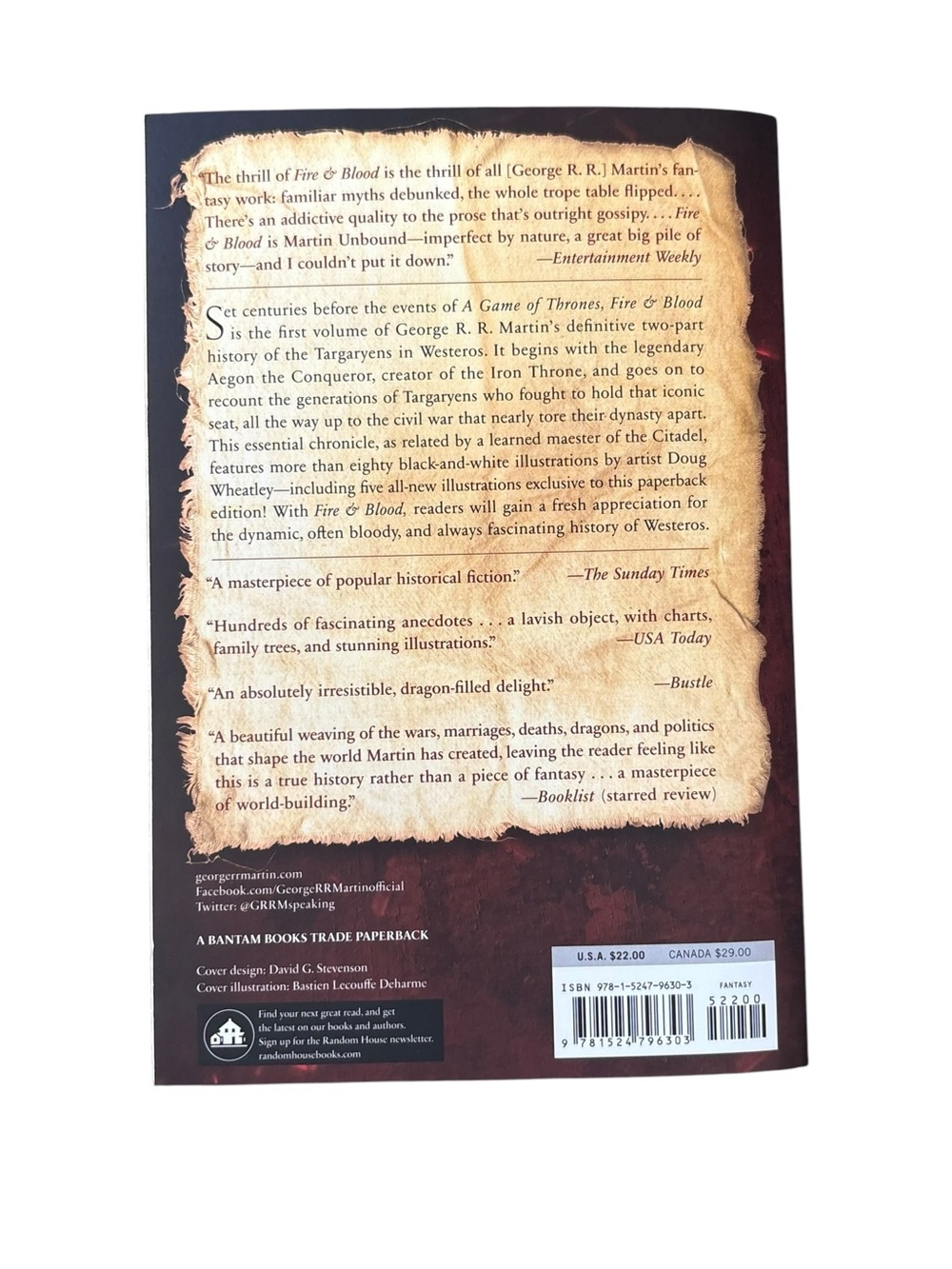 Fire & Blood George R.R. Martin Paperback Fantasy Book Game of Thrones - Picture 2 of 3